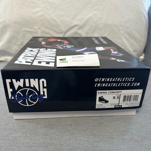 PATRICK EWING 9.5 MENS SNEAKERS 33 CONCEPT HI BLACK WHITE BASKETBALL SHOES CHARM - Picture 11 of 16
